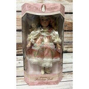 Collectors Choice Genuine Fine Bisque Porcelain Doll Blonde Girl Allison NRFB